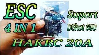 HAKRC ESC 20A BLheli_S BB2 2-4S 4 in 1 Brushless ESC Support DShot600 for RC Drone FPV Racing