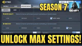 HOW TO UNLOCK MAX FPS AND GRAPHICS IN COD MOBILE | SEASON 7