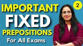 Important Fixed Prepostion For SSC CGL, CHSL, MTS, CPO, STENO, NDA, CDS, Banking - 2 || Rani Ma'am