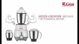 Rico Mixer Grinder 750 Watts motor - 3 Unbreakable Jar  - Japanese Technology