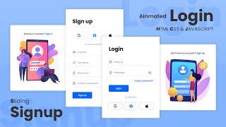 Responsive Sliding Login & Signup Forms | With Show/Hide Password - Using HTML, CSS & Javascript