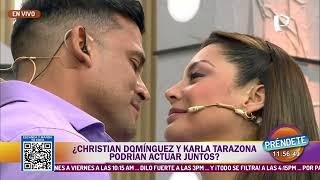 ¿Christian Domínguez le roba un beso a Karla Tarazona en vivo?