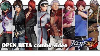 KoF XV: OPEN BETA combo video (Shun'ei, Kyo, Iori, Chizuru, Yashiro, Shermie, Chris, Dolores)