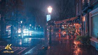 Rainy Urban Night Walk in Amsterdam • 4K ASMR