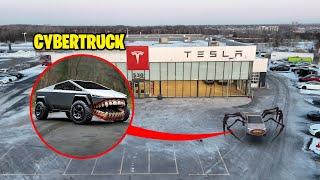 Drone Catches CYBERTRUCK EATER IN REAL LIFE!! (TESLA CAR EATER)