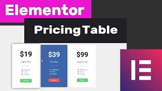 How to make a Pricing Table in Elementor (Free) w/ Hover Effects