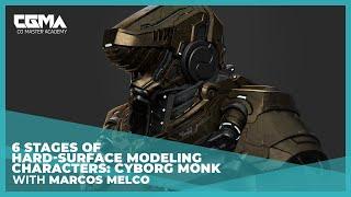 6 Stages of Hard-Surface Modeling Characters: Cyborg Monk | Marcos Melco