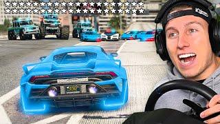 100 STERNE ÜBERLEBEN in GTA 5 mit LENKRAD!