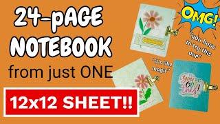 SEEING IS BELIEVING!  Turn One 12x12 Into 24 Pages! Quick & Easy Notebook Making!