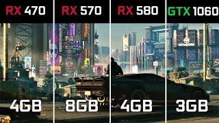 Cyberpunk 2077 - RX 470 vs RX 570 vs RX 580 vs GTX 1060 - Benchmark