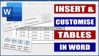 Insert and Customise Tables in Word | Microsoft Word Tutorials