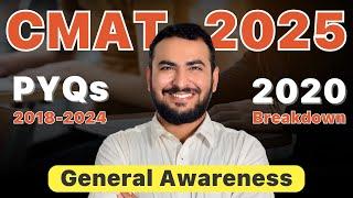 CMAT 2025 General Awareness Boost | PYQs from 2018-2024 | CMAT 2020 Full Breakdown!