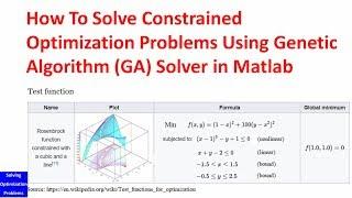 How To Solve Constrained Optimization Problems Using Genetic Algorithm (GA) Solver In Matlab