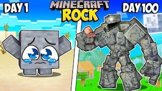 I Survived 100 Days as a ROCK in Minecraft