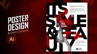 Modern Poster design in Adobe Illustrator I Illustrator Tutorial I Creative Poster design