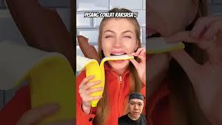 Pisang coklat raksasa #funny #chocolateeatingchallenge #challenge #realeating #prank #banana