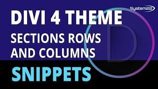 Divi 4 Snippets Sections Rows And Columns 