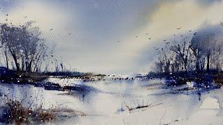 FOUR Colour Atmospheric Landscape WATERCOLOUR Tutorial Using Your Imagination