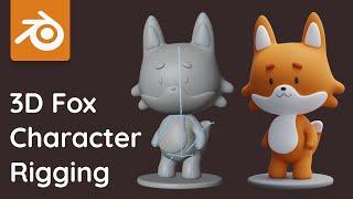3D Fox Character Rigging | Blender Tutorial for Beginners [RealTime]
