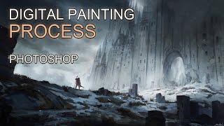 Digital Painting - The Old North Landscape Concept Art - Time-Lapse