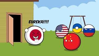 Japan saves the world | Rising see level | Countryball meme