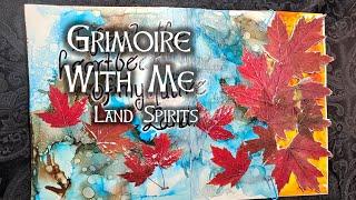 Nature Grimoire with Me ,Land Spirits, 4 page spread,  Pagan Crafting