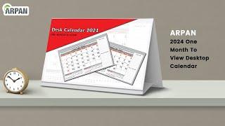 2024 One Month To View UK free Standing Desk Office Table Calendar ST-2319 Video File