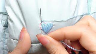 The Sweetest Repair: Embroidering a Heart to Cover a Hole