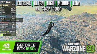 GTX 1660 Super | COD Warzone 2.0 - 4K, 1440p, 1080p - Extreme, Ultra, High, Medium, Low