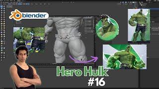 (Day 16) Blender Sculpting: Hero Hulk (Marvel Rivals) -  Starting to create the belt!