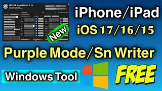 iPhone/iPad iOS 17/16/15 Enter Purple Mode For Write SN | Latest MagicCFG Windows tool |