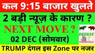 कल 9:15 बाजार खुलते Nifty Prediction For Tomorrow| Banknifty Monday 02 December Market Prediction