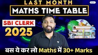 SBI CLERK PRELIMS 2025 | Last 30 Days Maths Time Table | Target 30 Marks in Maths