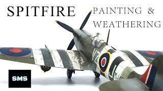 1/48 ICM Spitfire. Painting and Weathering. Scale model aircraft kit.