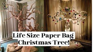 Unconventional Christmas Tree:  Making a tree from a BIG paper bag