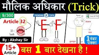 Polity Trick : Fundamental Rights Trick | Article Trick | Gk Trick | Gs By Akshay sir | CrazyGkTrick