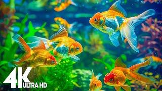 Aquarium 4K VIDEO (ULTRA HD)  Beautiful Coral Reef Fish - Relaxing Sleep Meditation Music