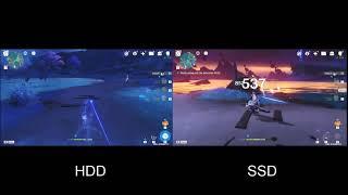 Genshin Impact Low end pc Stutter test SSD vs HDD