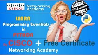 How to learn Python, free Cisco certificate course, python complete course,