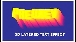 3D layered text effect в Illustrator.