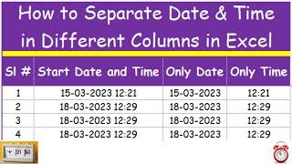 How to Separate Date & Time in Different Columns in Excel