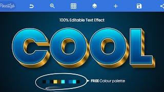 I recreated this Golden Photoshop 3D Text Effect on PIXELLAB   || Smartphone Design || TES