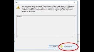 SQL Server - How to fix error in SQL Server Saving changes is not permitted