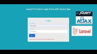 Laravel 9 Custom Login Form with Jquery Ajax