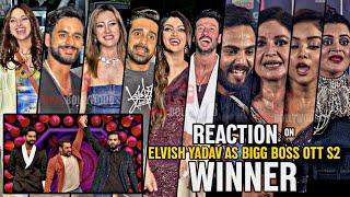 All Contestant Reaction on Elvish Yadav Wins Bigg Boss OTT Season 2 Trophy and Create History