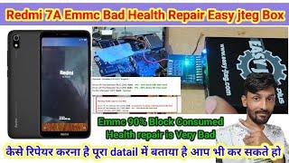 Redmi 7A Emmc health repair Easy Jteg box || Hang on logo Problem ||  Urgent Consumed 90% Block