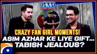 Crazy fan girl Moments - Tabish Jealous - Asim Azhar - Hasna Mana Hai - Geo News