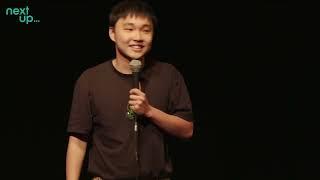 Jin Hao Li at the final of the Chortle Student Comedy Award 2022
