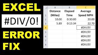 EXCEL TRICK #DIV/0! ERROR FIX - How to use =IF formula logical test to hide error-display blank cell