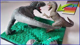 INDOMINUS REX VS ALLOSAURUS  WITH CLAY/PLASTILINA.